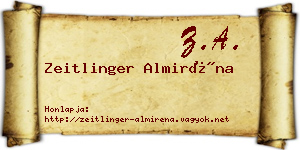 Zeitlinger Almiréna névjegykártya